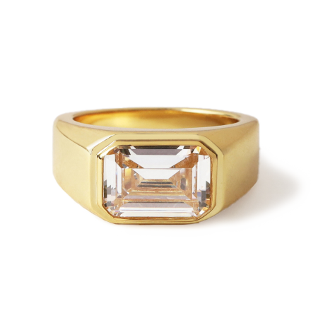 Square College Ring Gold