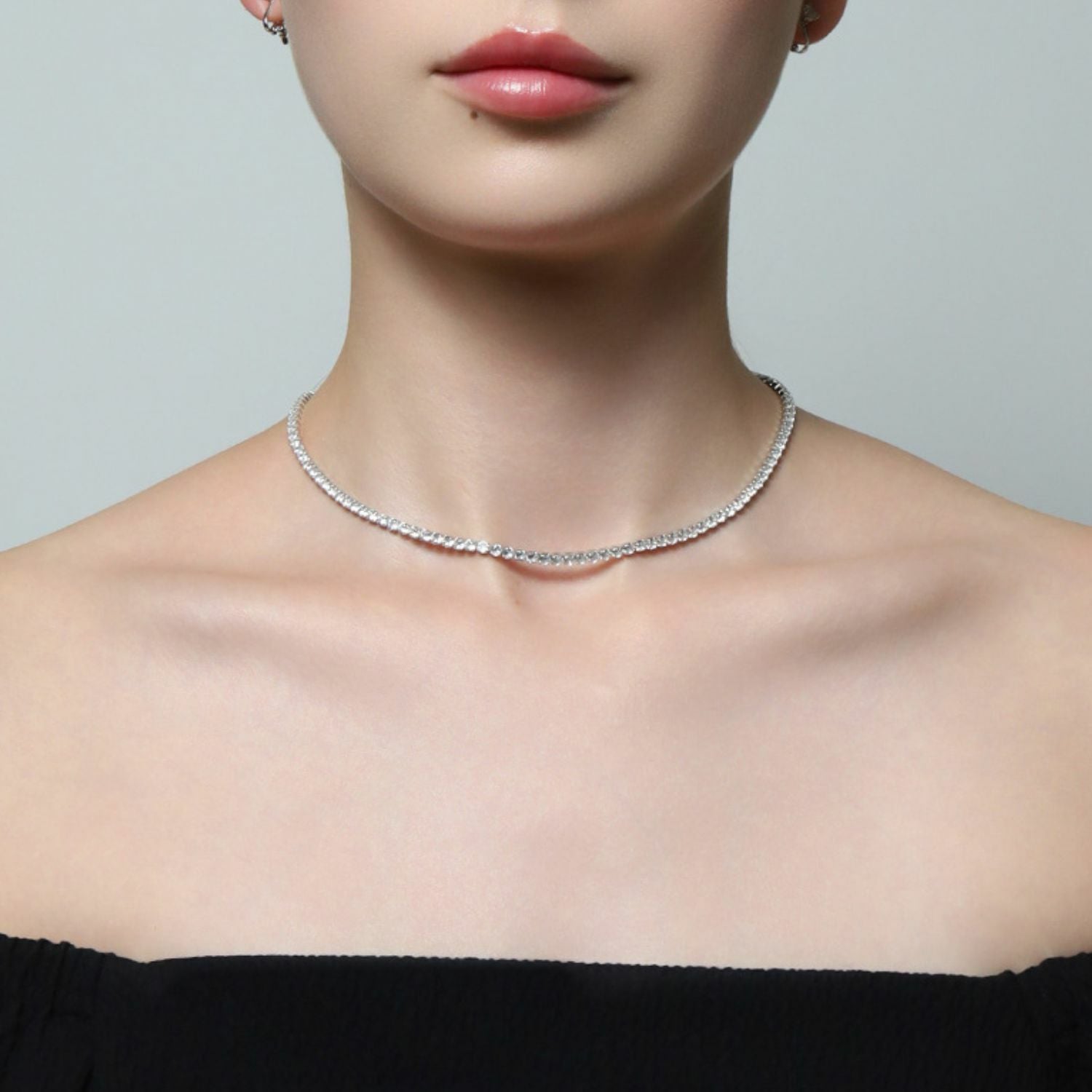 Brilliant Line Necklace 【Silver925】（Silver） | Infaction