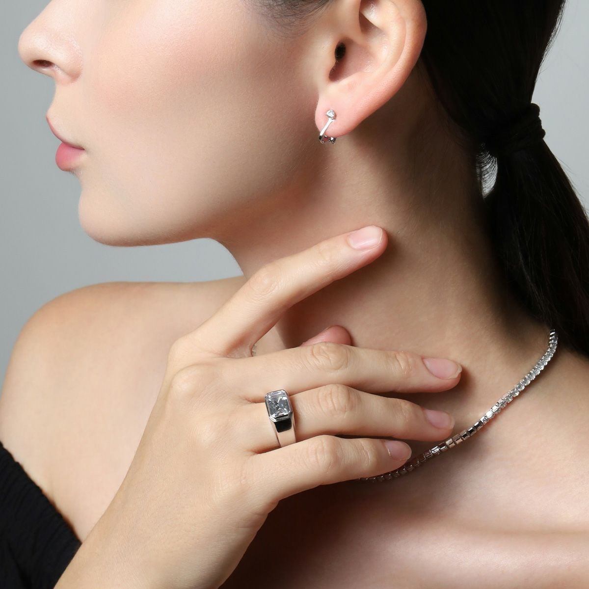 Square College Ring 【Silver925】（Silver） | Infaction
