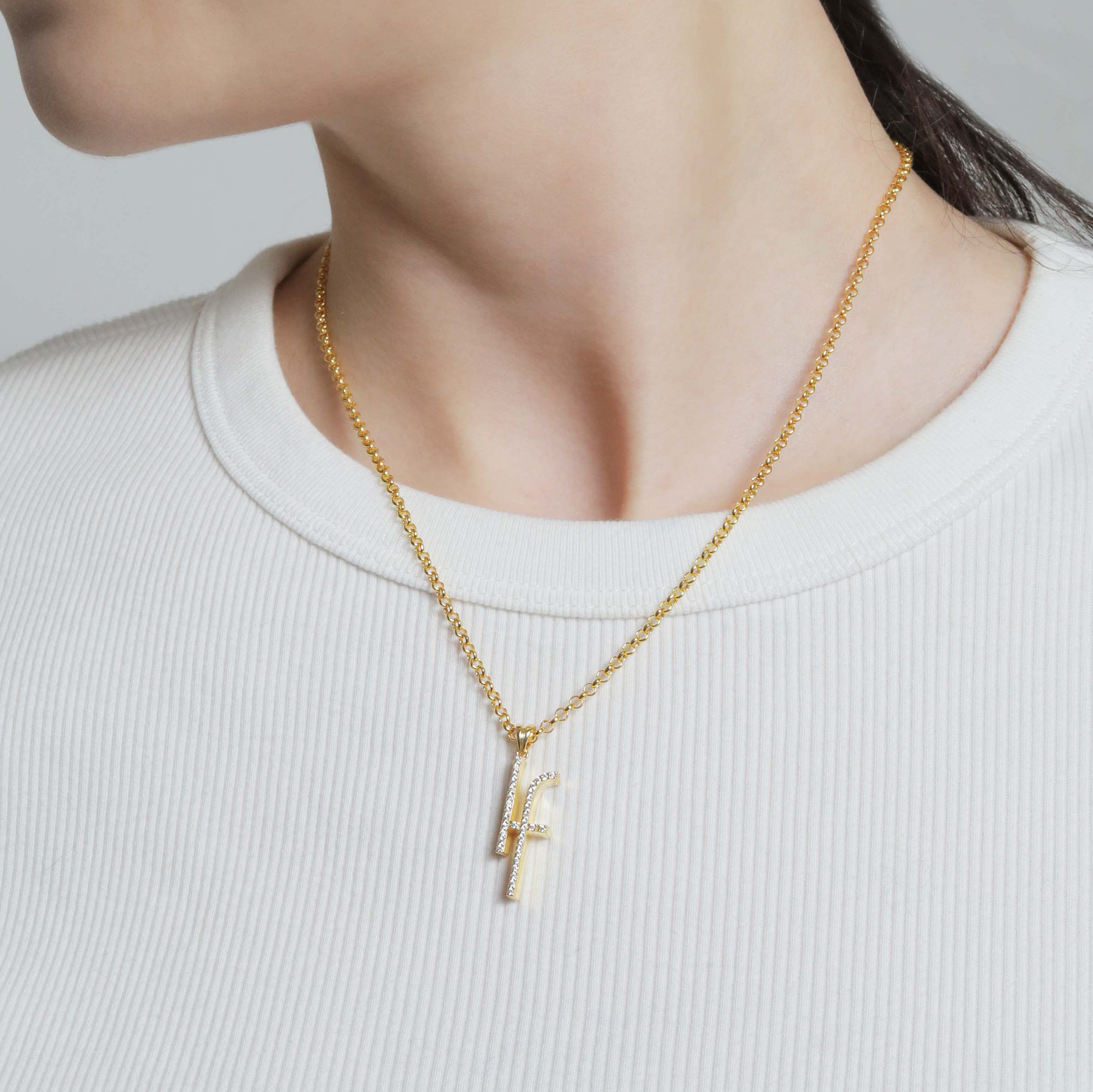 If Motif Shine Necklace【Silver925】（Gold） | Infaction