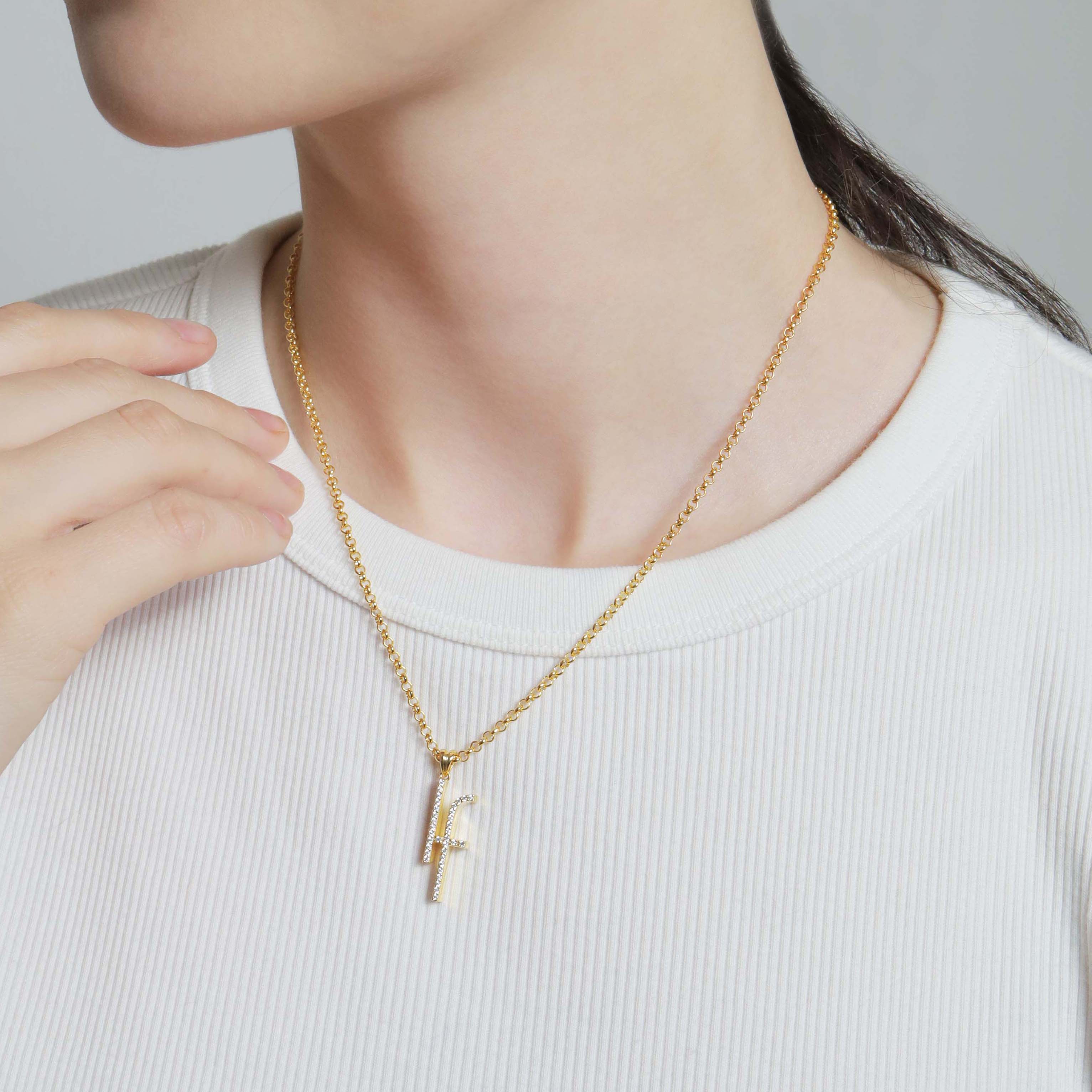 If Motif Shine Necklace【Silver925】（Gold） | Infaction