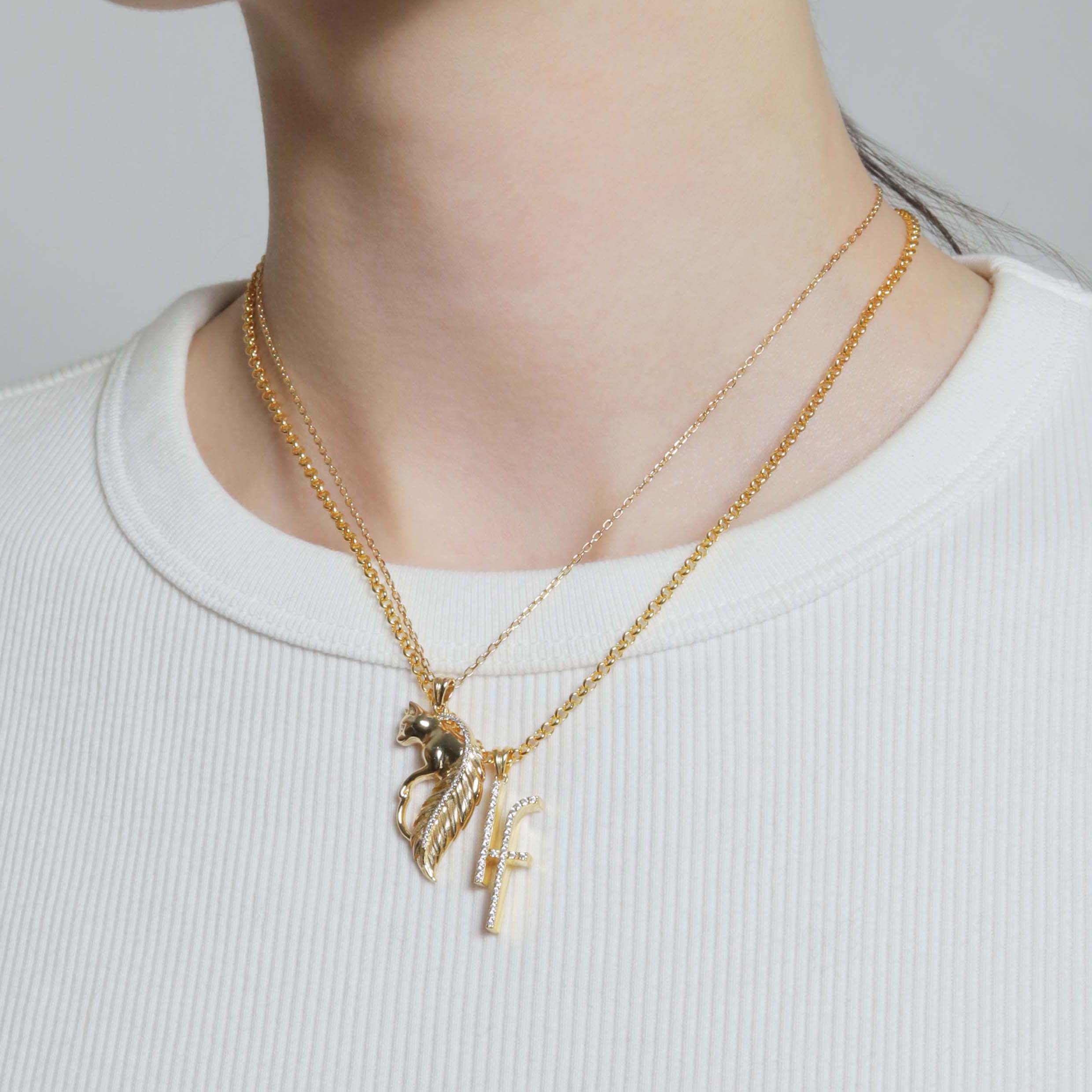 If Motif Shine Necklace【Silver925】（Gold） | Infaction