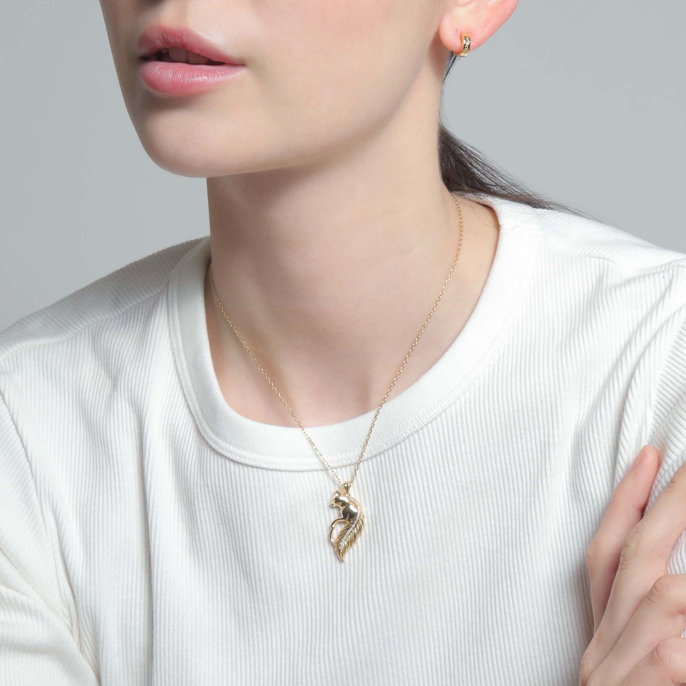 Cat Necklace【Silver925】（Gold） | Infaction